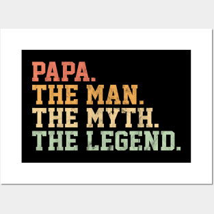 Papa Man Myth Legend  For Mens  Father Posters and Art